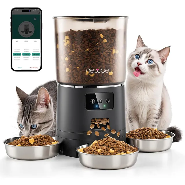 Comedouro Automático 6L Wi-Fi para Vários Gatos
