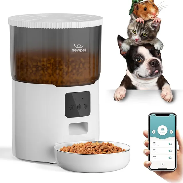 Alimentador Automático para Gatos com Câmera Wi-Fi 4L