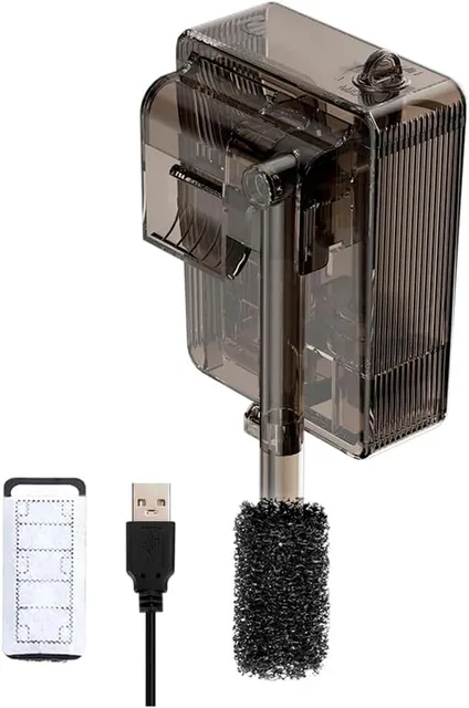 Filtro hang on de 2,5 W e 180 L/h com fluxo de água ajustável para aquário pequeno