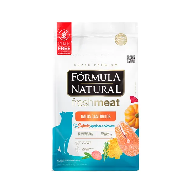 Fórmula Natural Fresh Meat para Gatos Adultos Castrados Salmão