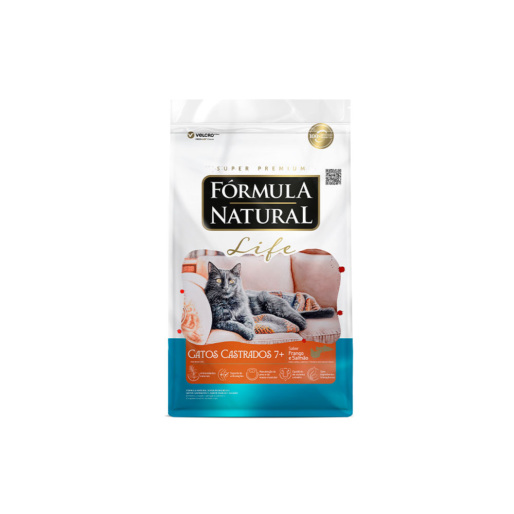 Fórmula Natural Life Sênior Castrados 7+ Frango e Salmão