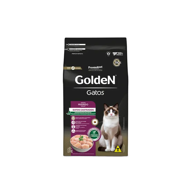 Golden Fórmula Gatos Adultos Castrados Frango 10,1kg
