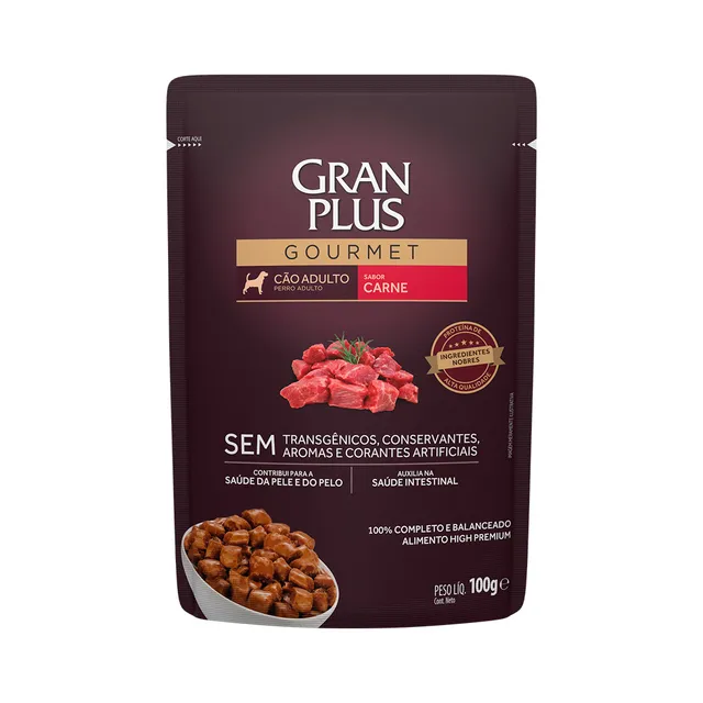 GranPlus Gourmet Sachê para Cães Adultos Sabor Carne