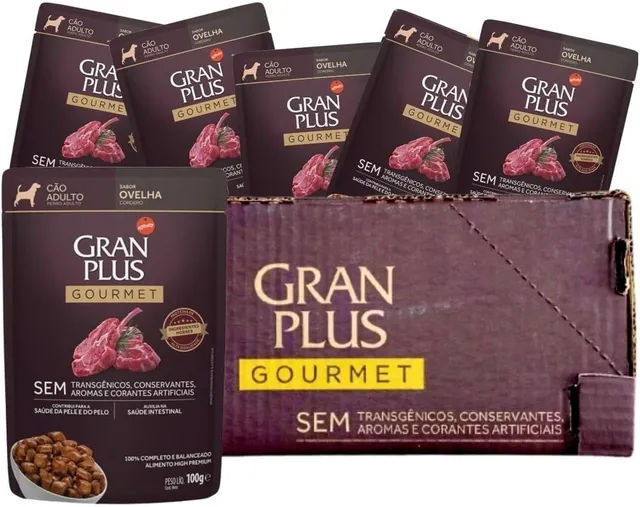 GranPlus Gourmet Ração Úmida Cães Adultos Ovelha 100g 18 unidades