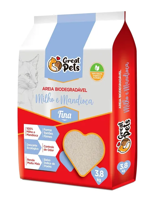 Great Pets Areia Biodegradável Fina