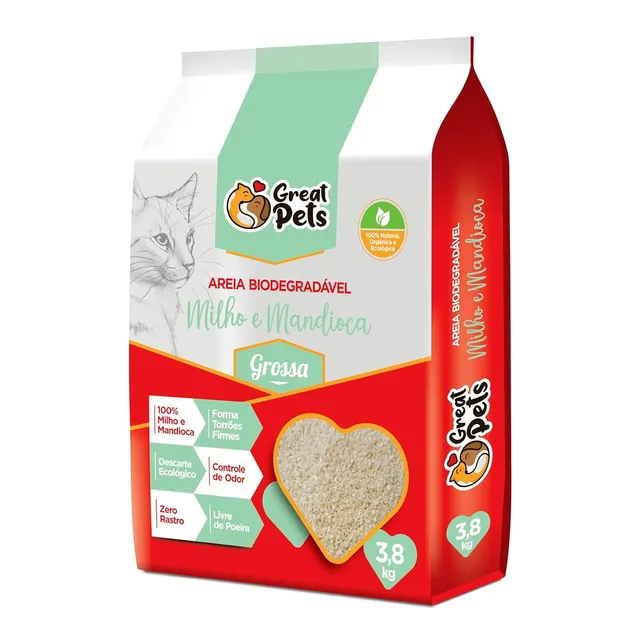 Great Pets Areia Biodegradável Grossa