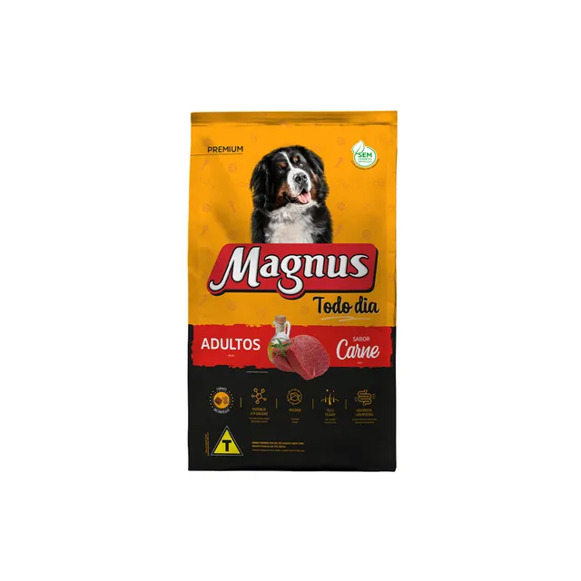 Ração Magnus Todo Dia para cães adultos sabor carne