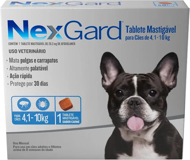 NexGard Antipulgas e Carrapatos para Cães de 4,1 a 10 kg