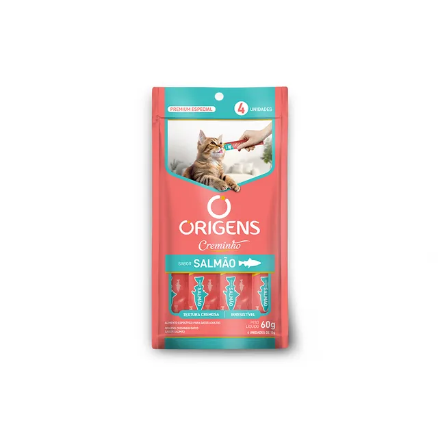 Snack Origens Creminho Sabor Salmão para Gatos 60 g