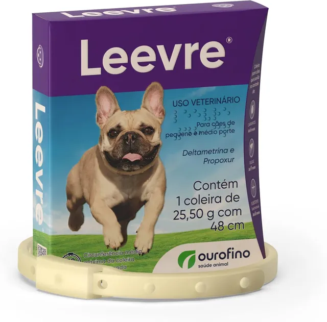Ouro Fino Leevre 48cm Coleira Antiparasitária