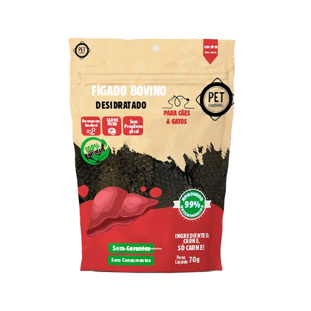Petisco Pet Saudável Fígado Bovino Desidratado