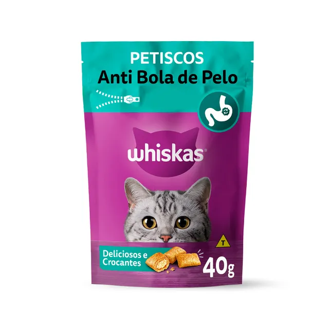 Petisco Whiskas Temptations Anti Bola de Pelo para Gatos 40g