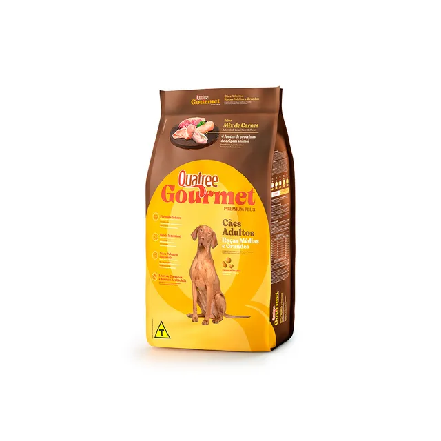 Ração Quatree Gourmet para cães adultos de porte médio e grande