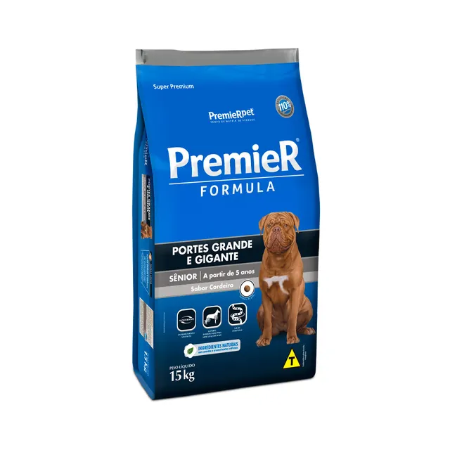 Ração Premier Fórmula Sênior Cães Raças Grandes Cordeiro 15kg