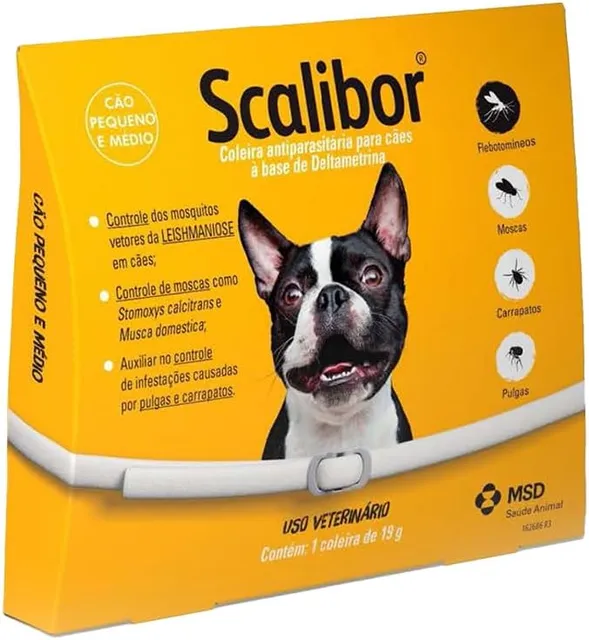 Scalibor 19g Coleira Antiparasitária Cães Porte Pequeno 48cm