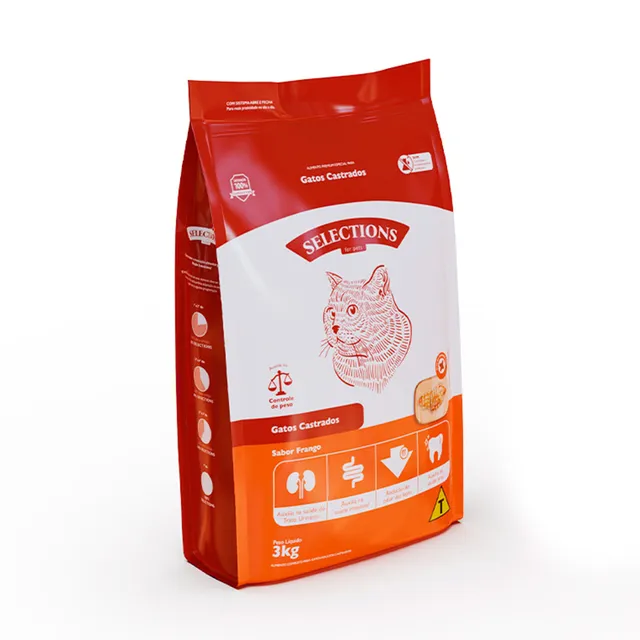 Ração Selections For Pet para gatos adultos castrados sabor frango