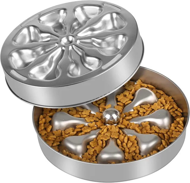 Tigela Slow Feeder de Aço Inox
